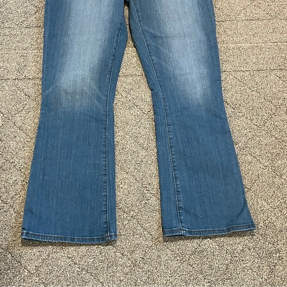 Loft The Kick Crop Denim Jeans Womens Size 27/4 Blue Bootcut Button Fly - Picture 9 of 12